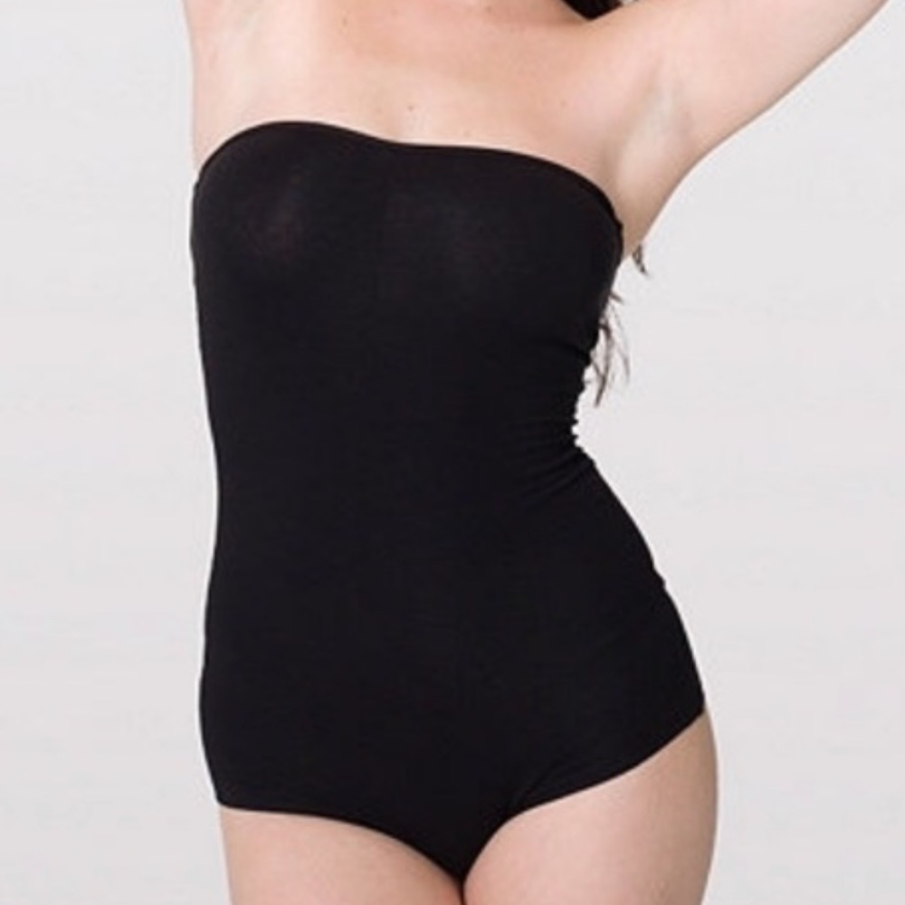 American Apparel - Black Tube Top Bodysuit, M